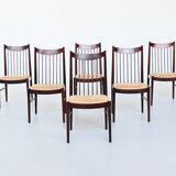 Helge Sibast set of six dining chairs in rosewood Denmark 1960