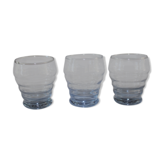 3 vintage blue antique glasses
