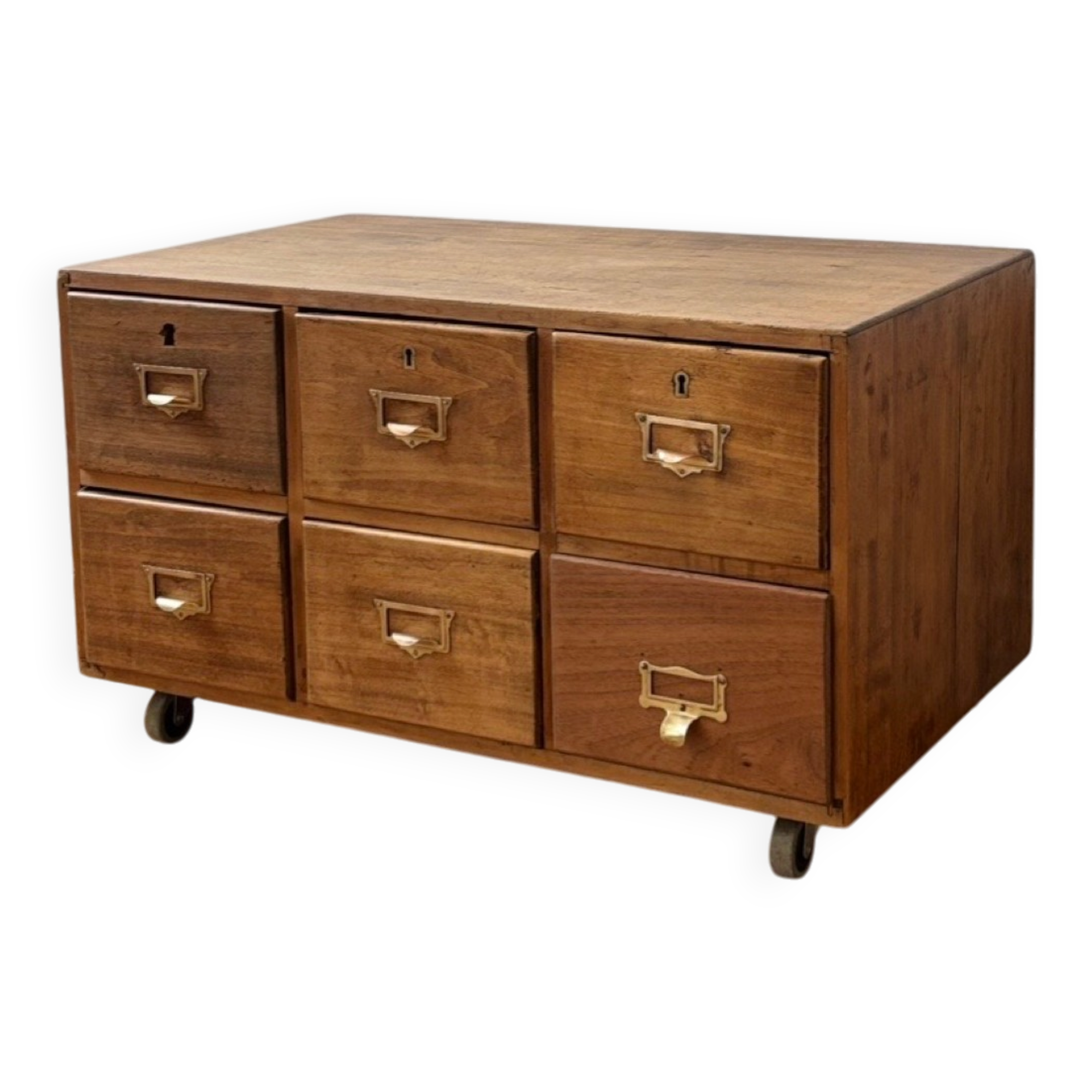 Small antique work cabinet with 6 drawers.
