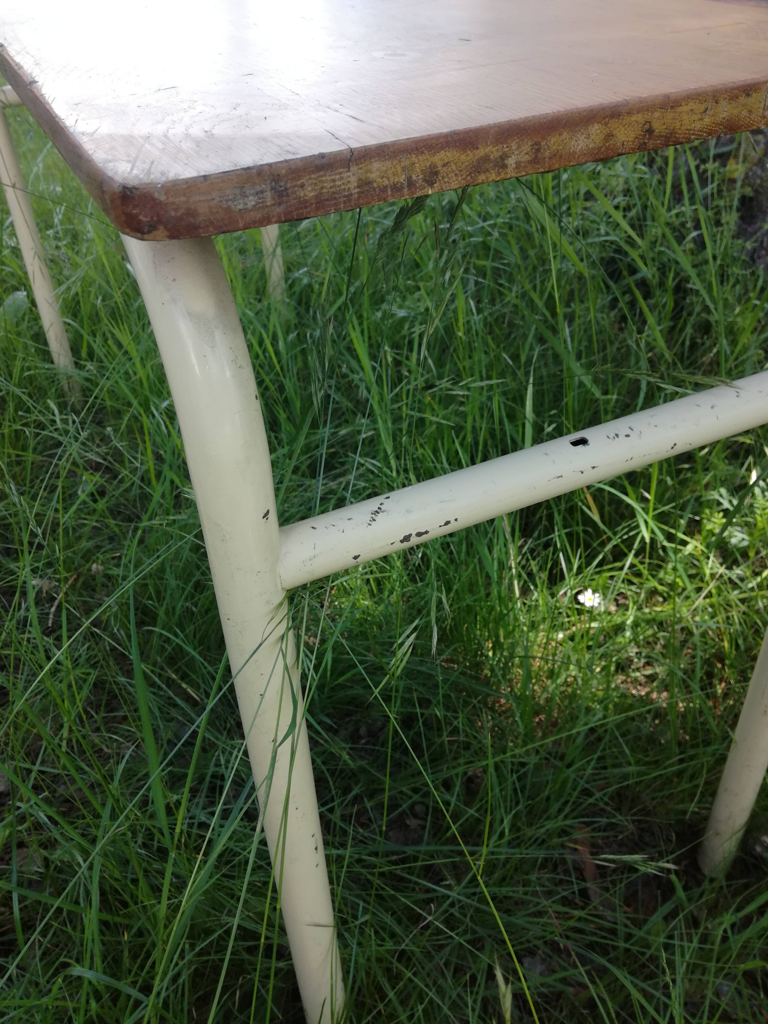 Industrial console double school desk