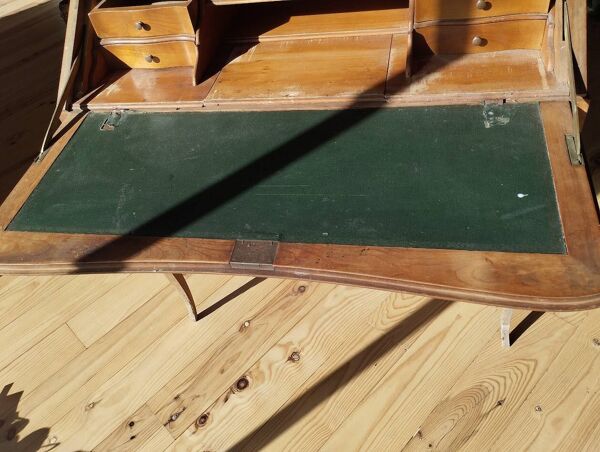 Secrétaire ancien à abattant en bois fruitier, fin XIXème s.