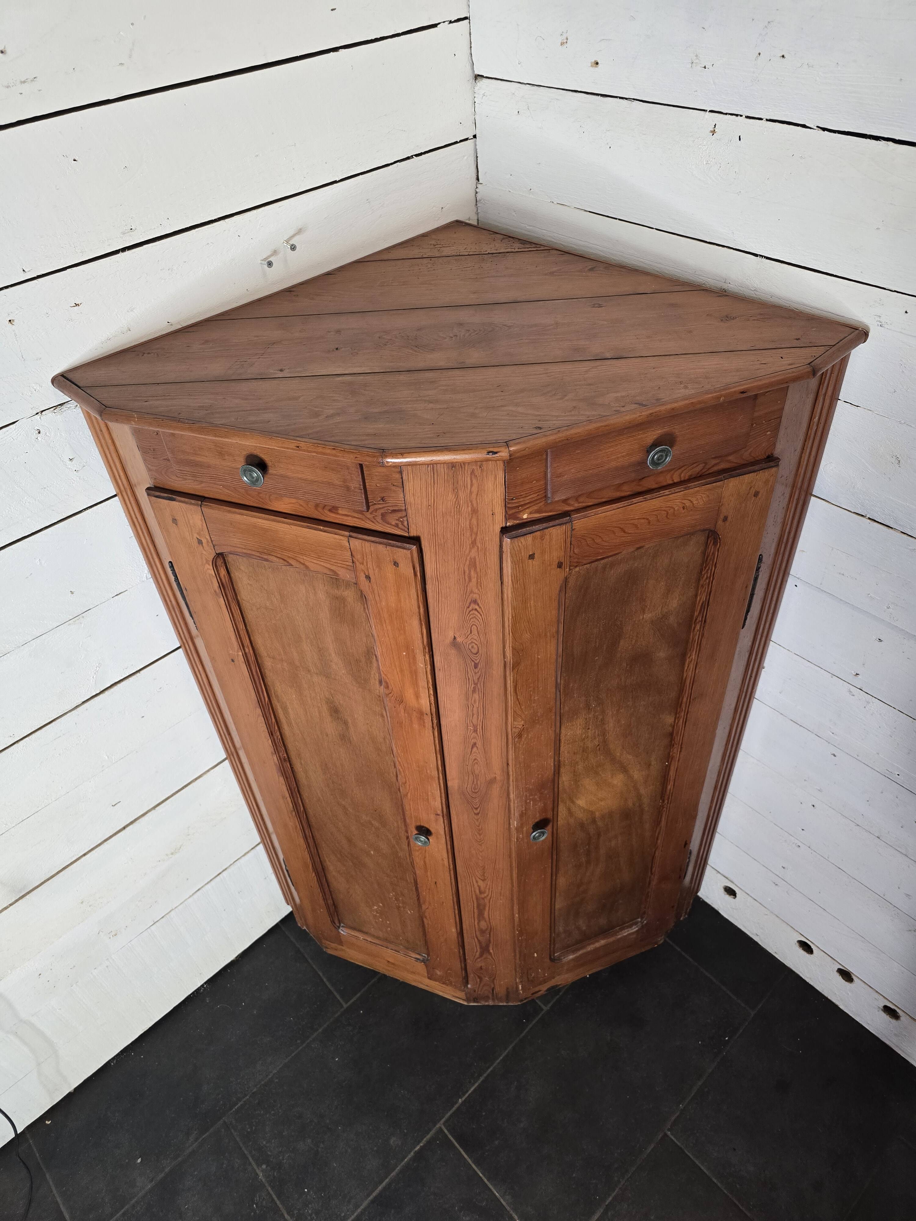 Old fir corner cabinet