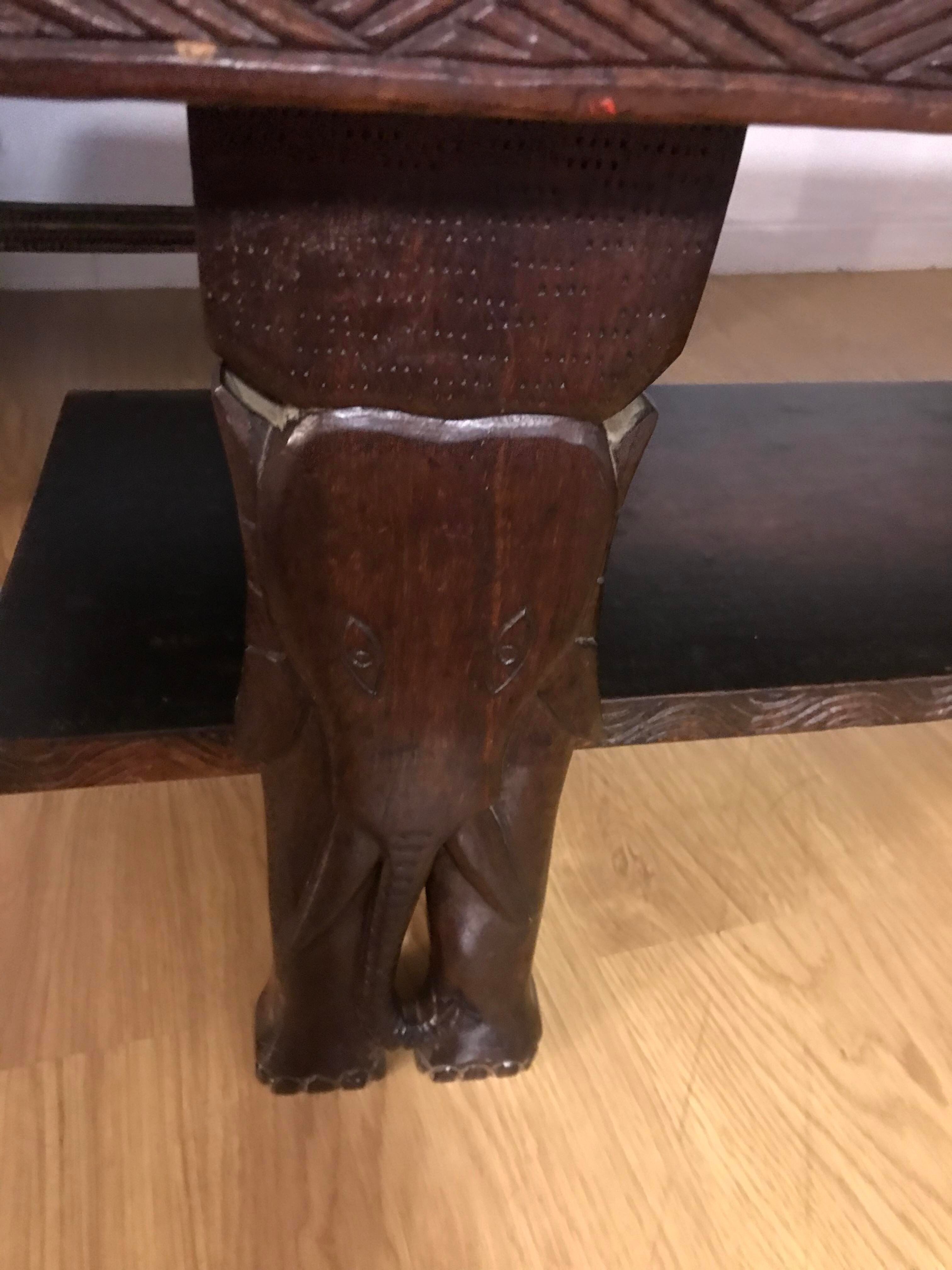 Carved Senegalese coffee table