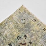 6x10 Sage Green Bohemian Style Wool Vintage Rug, 190x296 Cm