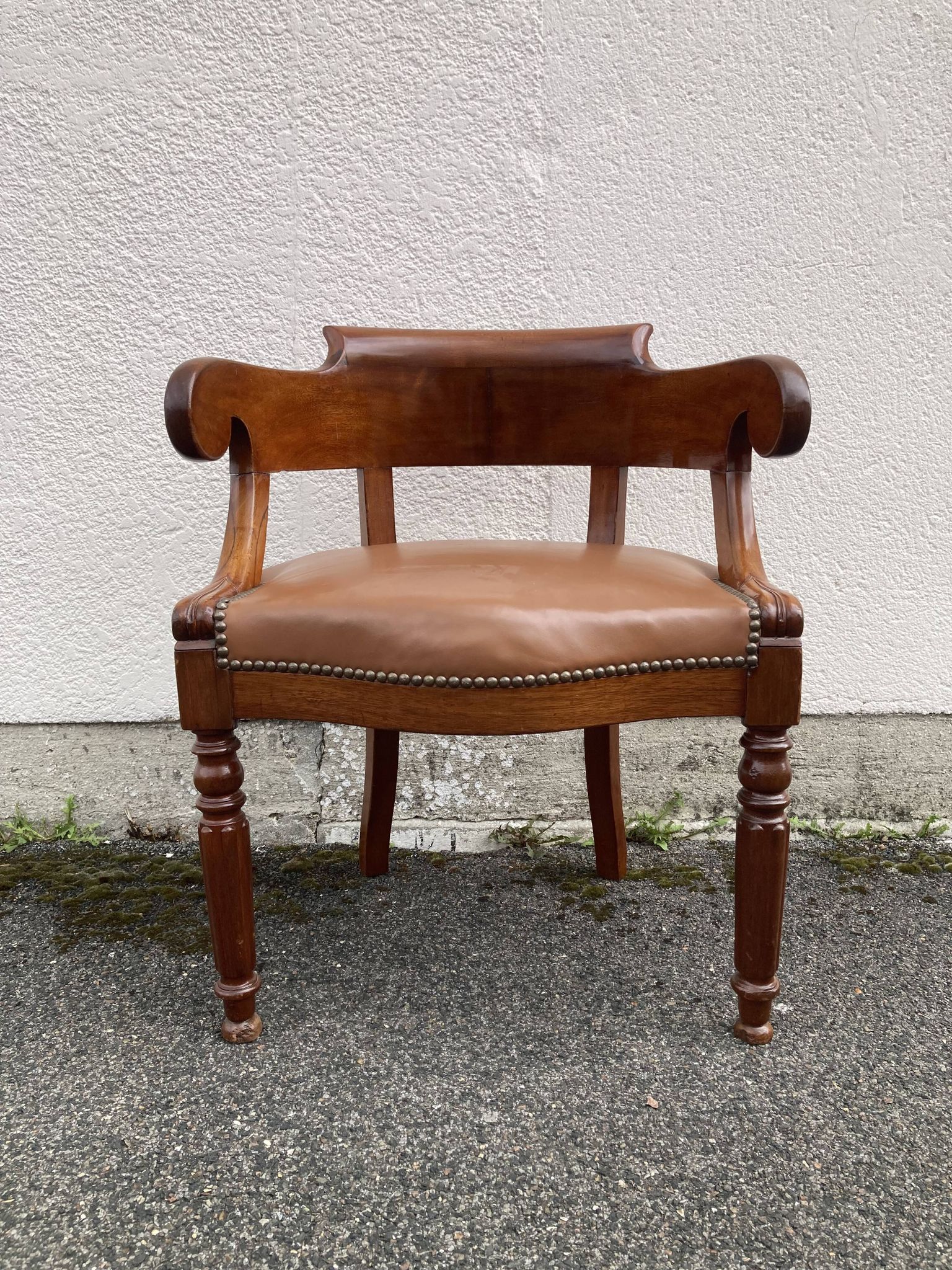 19th-century mahogany office chair
