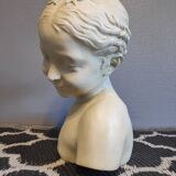 Bust "the laughing" after Jean-Baptiste Pigalle in white composite