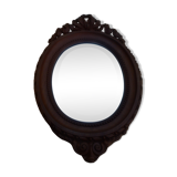 Mirror oval wood frame