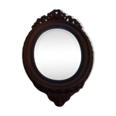 Mirror oval wood frame