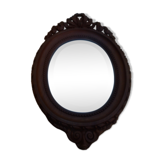 Mirror oval wood frame