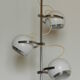 3-ball white and chrome lamppost
