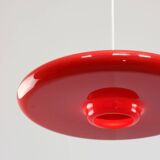 Space-Age Saucer Pendant in Red Plexiglas from Guzzini, 1960s