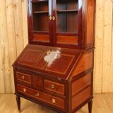 Scriban Bookcase In Solid Mahogany, 18th Century, Louis XVI, Port Furniture