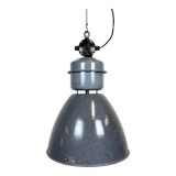 Large Grey Enamel Industrial Factory Lamp from Elektrosvit, 1960s