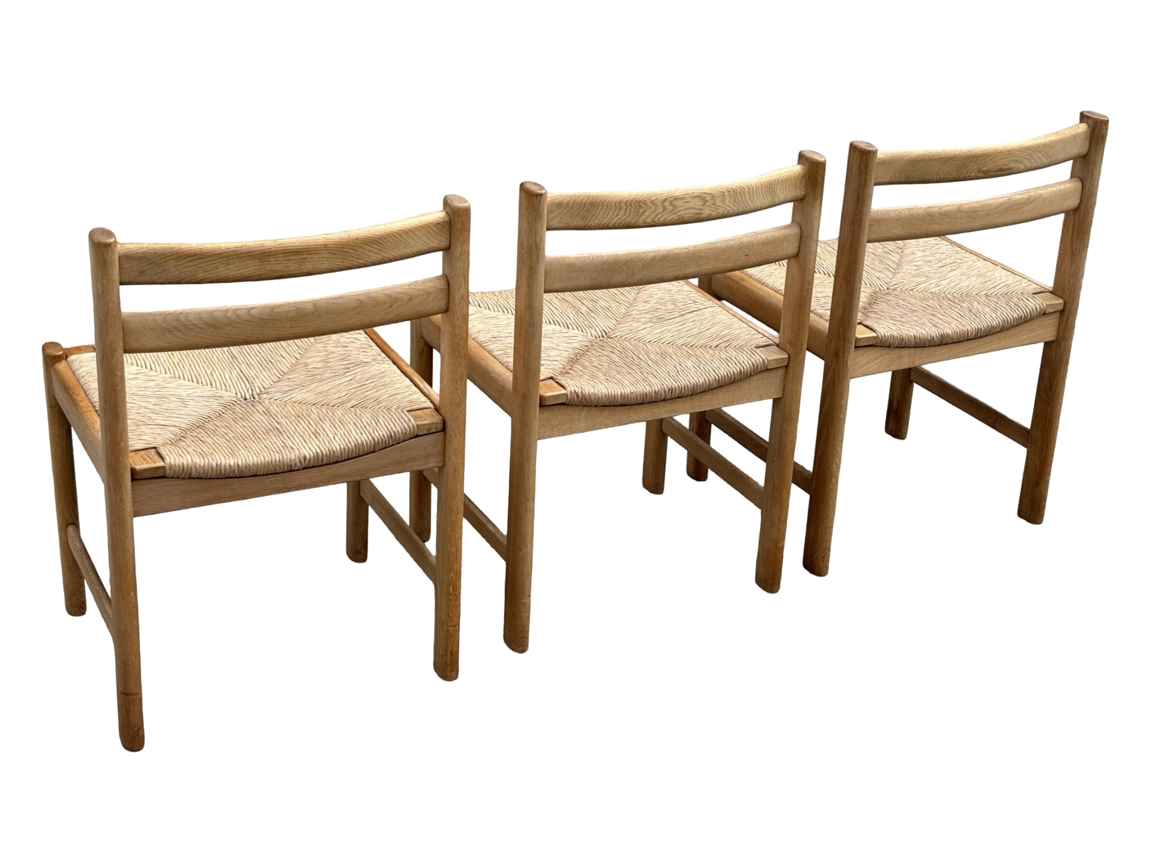 Vintage dining chairs set of 6 oak and rattan design minimalist design