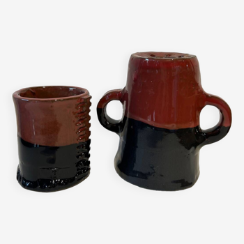 Set of 2 ceramic pots