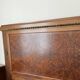 Double bed in Art Deco style with thuya burl wood and two bedside tables.
