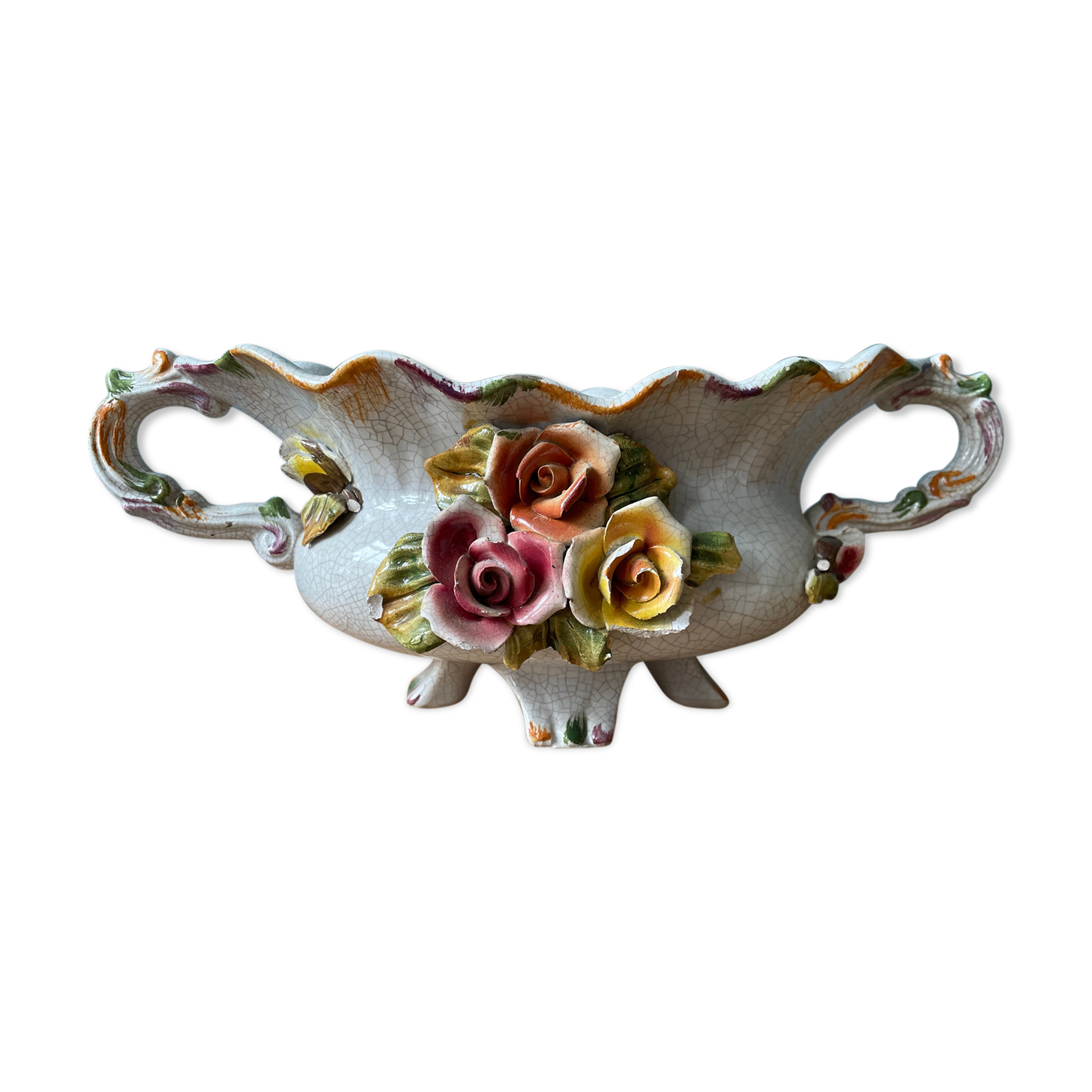 Bassano table planter, splashing flowers Italy