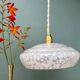 Vintage white Clichy glass lampshade pendant light