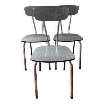 Série de 3 chaises Formica des années 70