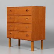 Vintage Scandinavian teak chest of drawers with 4 drawers, Denmark 1970s.
