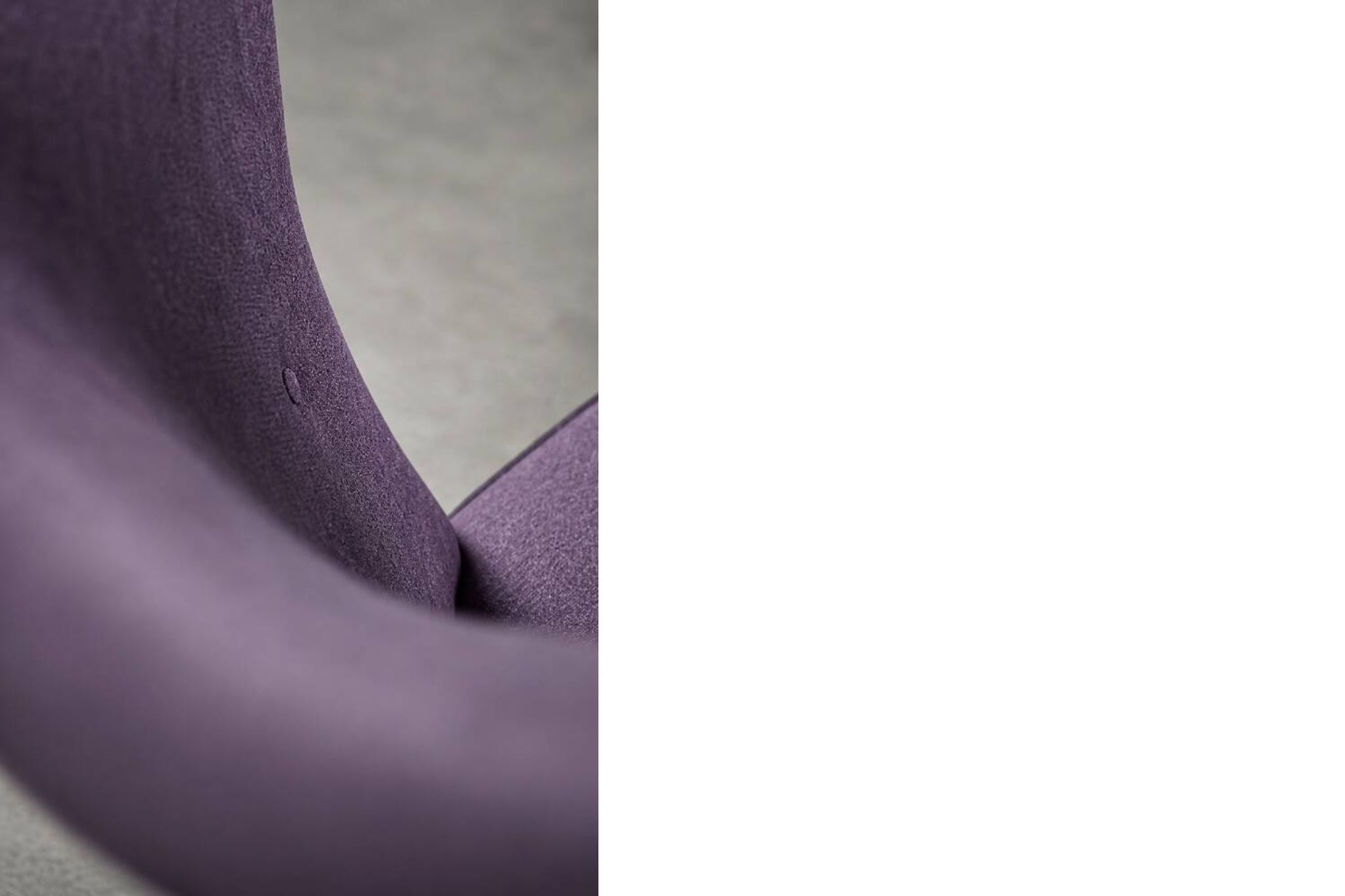 Vintage Mid-Century Scandinavian Modern Oak & Purple Fabric High Back Wing