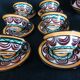 Service à café art déco en faience St. Jean de Bretagne, peint main (15 pièces)