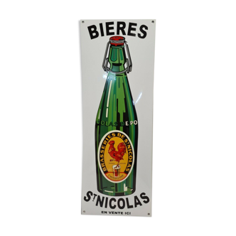 Plaque émaillée bière st nicolas