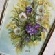 Watercolor under glass "Bouquet of Flowers", Italy