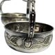Art Deco pair of basket-shaped bowls with handles, silver-plated, circa 1940.