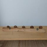 Vintage wooden coat rack with 5 hooks