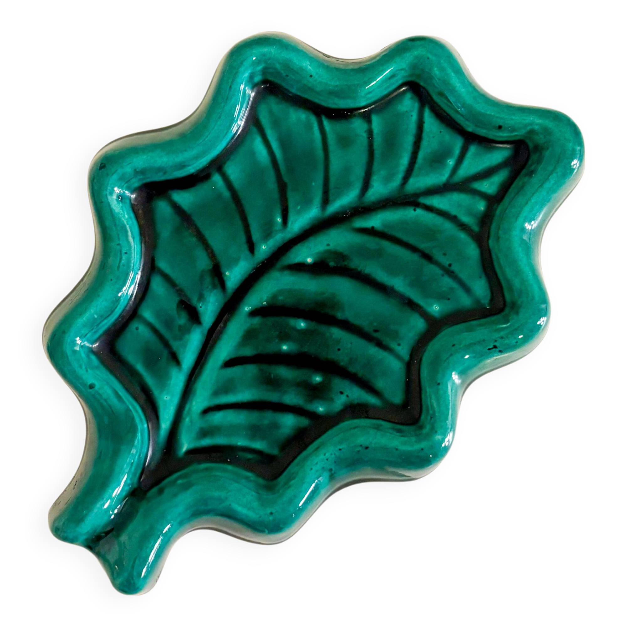 Slip tray, Leaf model, Green, 1960 - 20 X 15 cm