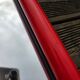 Vintage square mirror in red lacquered metal 60x60.