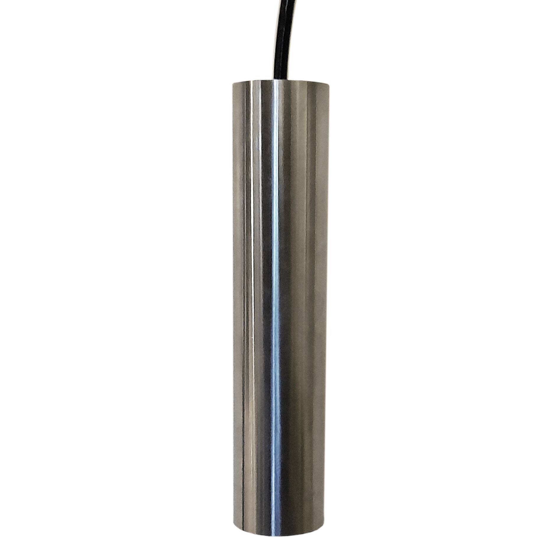 Still brand tube pendant light in polished stainless steel, 1970s, NEW