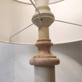 Empire style column lamp in travertine