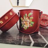 Painted pots and teapot