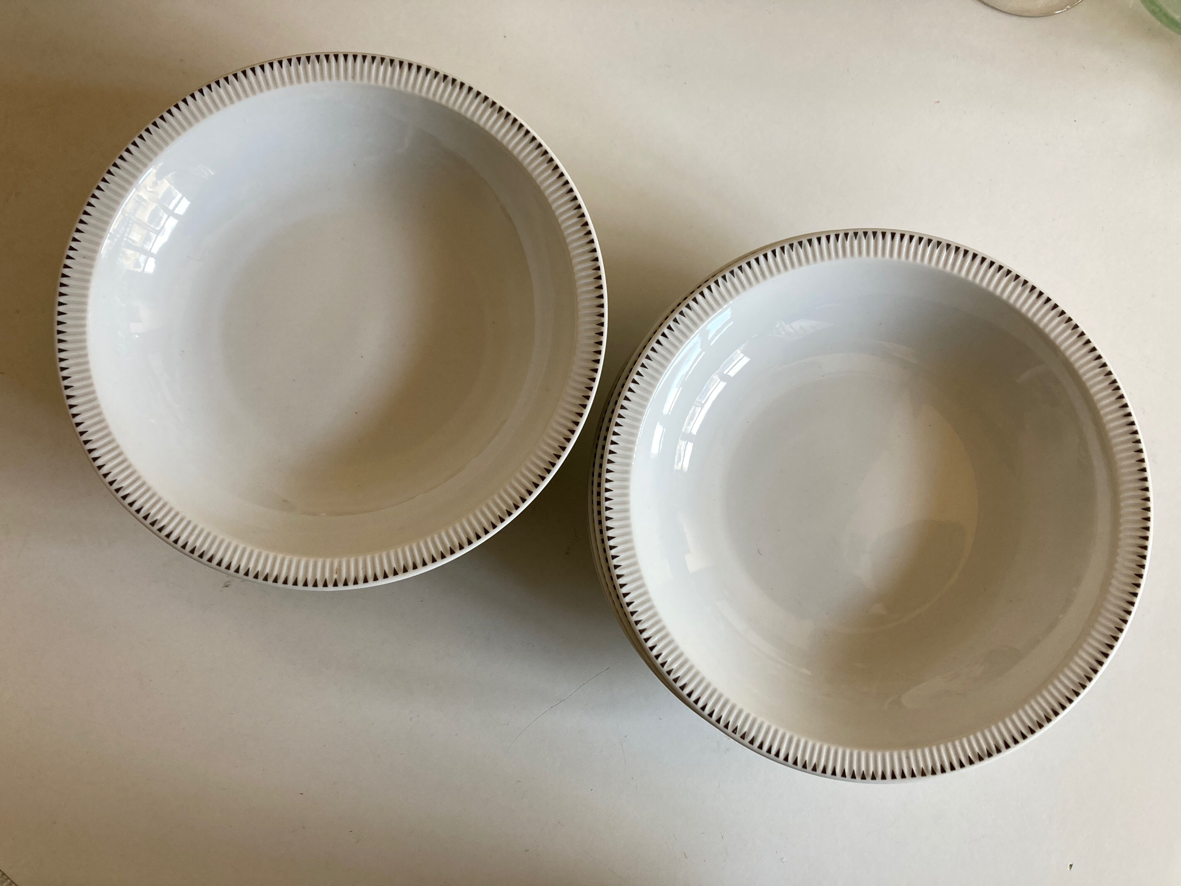 Set of 6 plates cap mid century neo classic Scandinavian 1960
