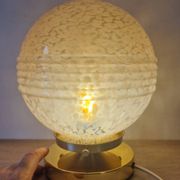 Pink Clichy glass globe in touch lamp