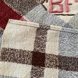 Vintage checkered tablecloth with BF monogram