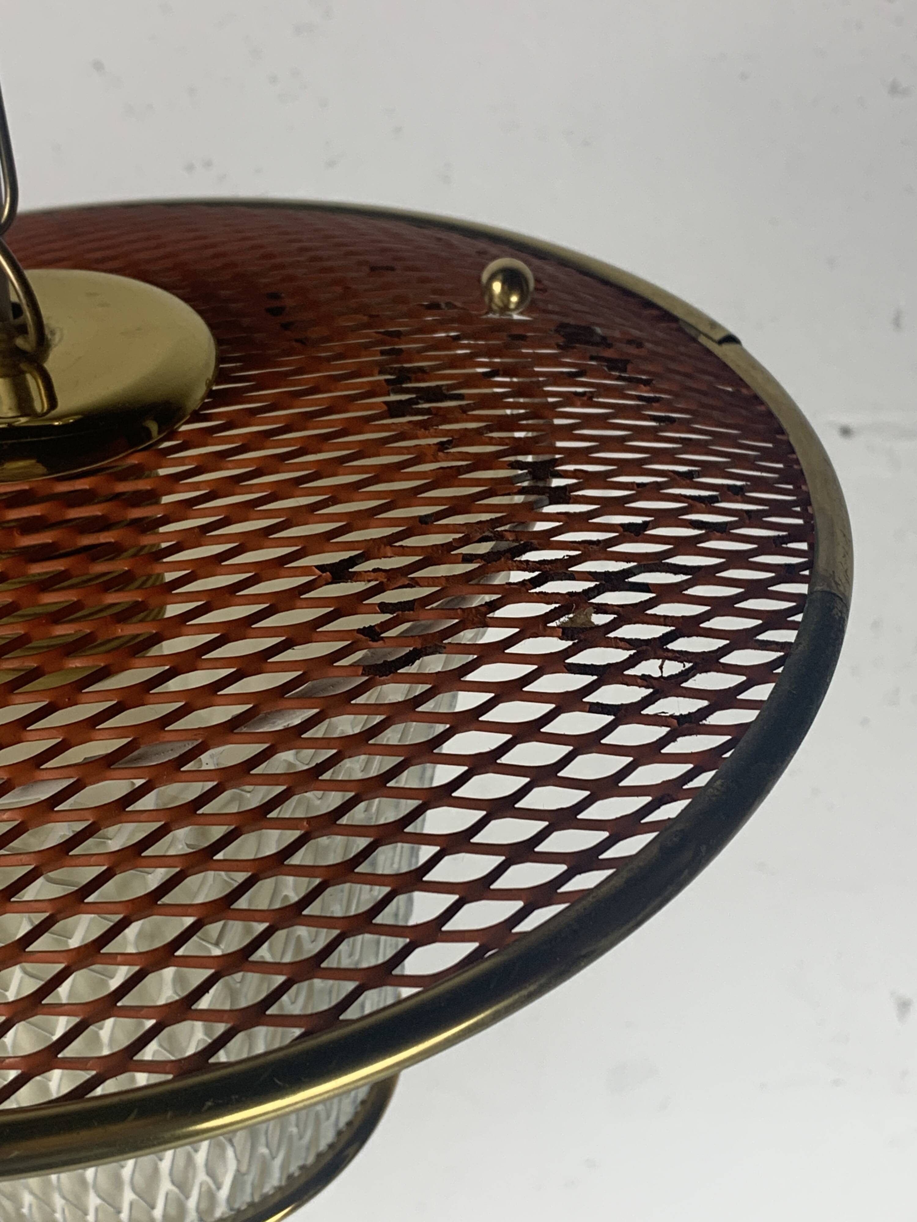 Midcentury French rockabilly lantern low floor lamp, 1950s