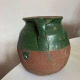 Green glazed earthenware jar vase 1950