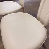 Set of 4 Cattelan Italia white leather chairs from the 1980s, vintage Italian design