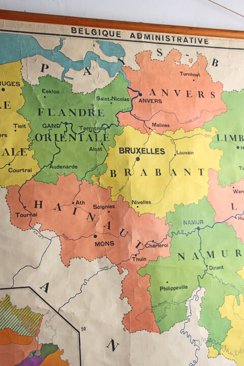 Old map of geography "Administrative Belgium"