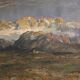 Antique Italian signed mountain landscape painting from 19th century