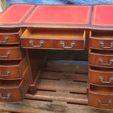 old flamed desk with serpentine pedestal, English, early 20th century