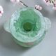 Small green Murano vase with handles – blown glass - "scavo" type
