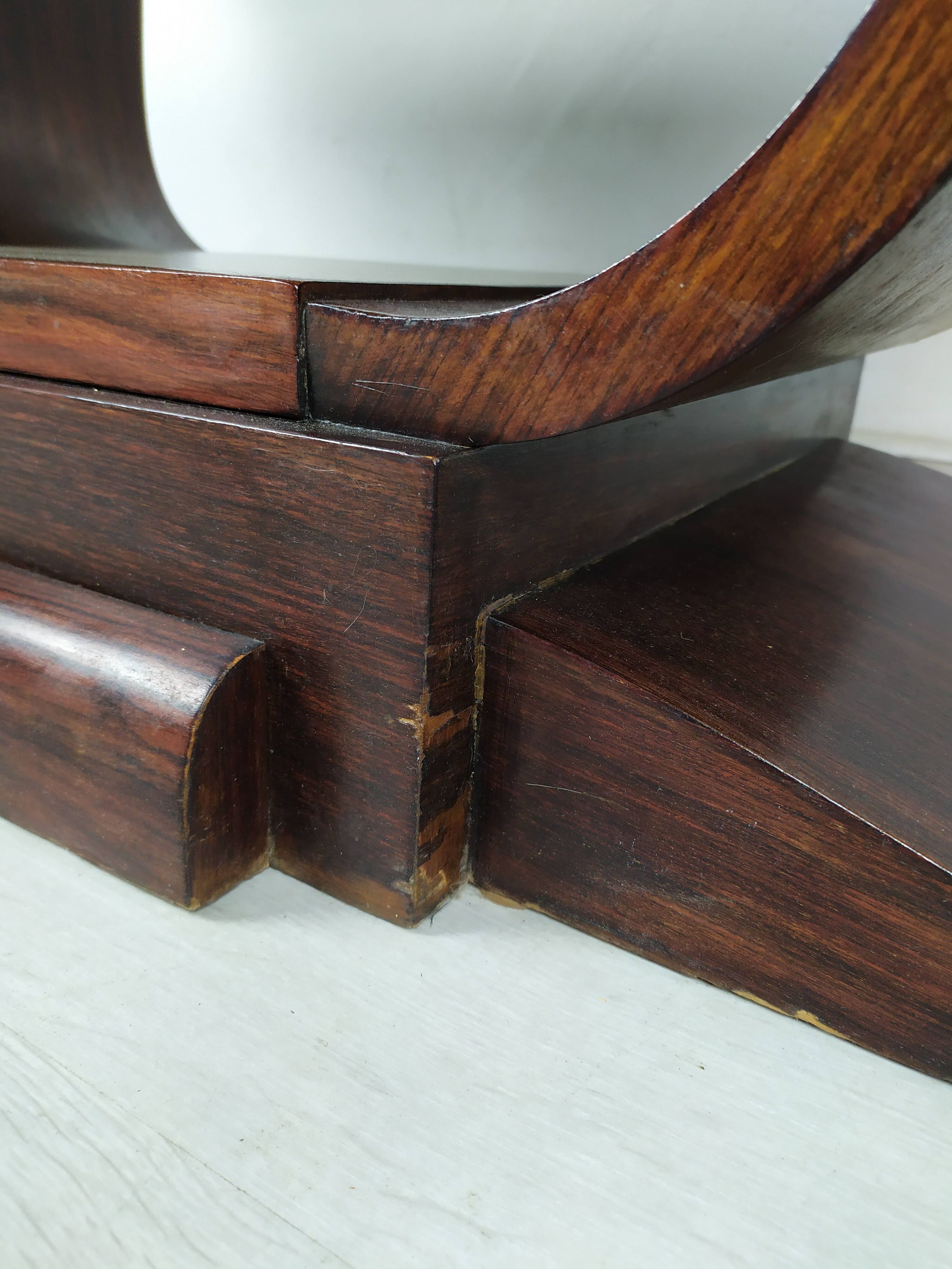 Table berceau art déco palissandre