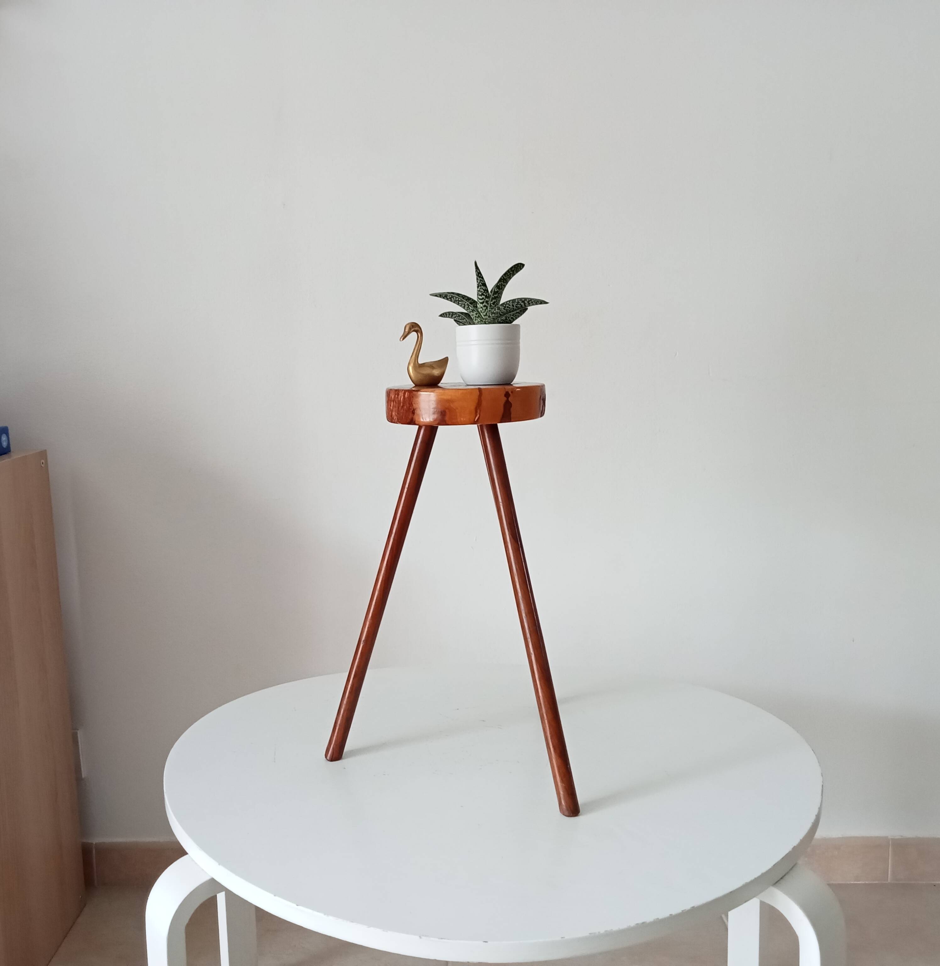 Brutalist tripod stool from the 1960s.