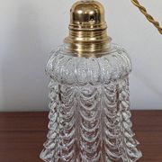 Suspension en verre moulé transparent – motif corolle