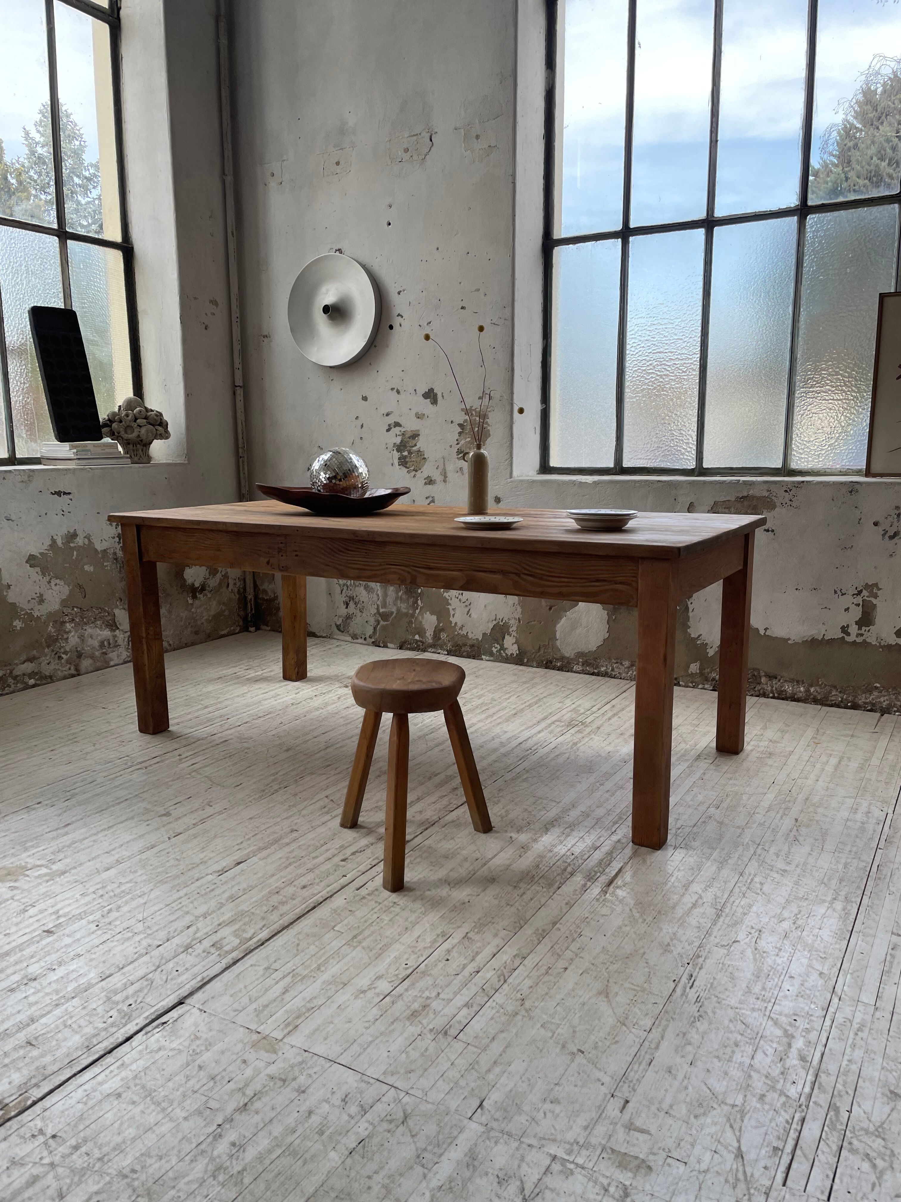 Farmhouse table in elm and pine 2m