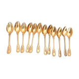 Set 12 teaspoons Christofle XIX eme in vermeil